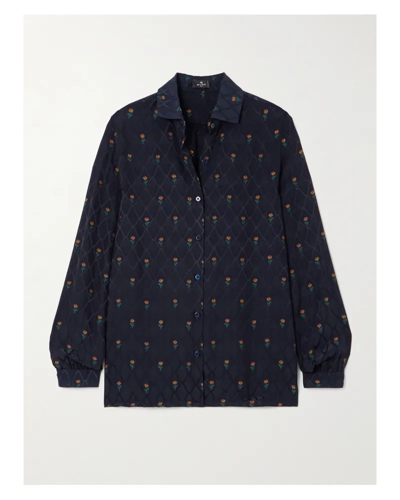 Etro Hemd Aus Besticktem Jacquard - Blau Blau