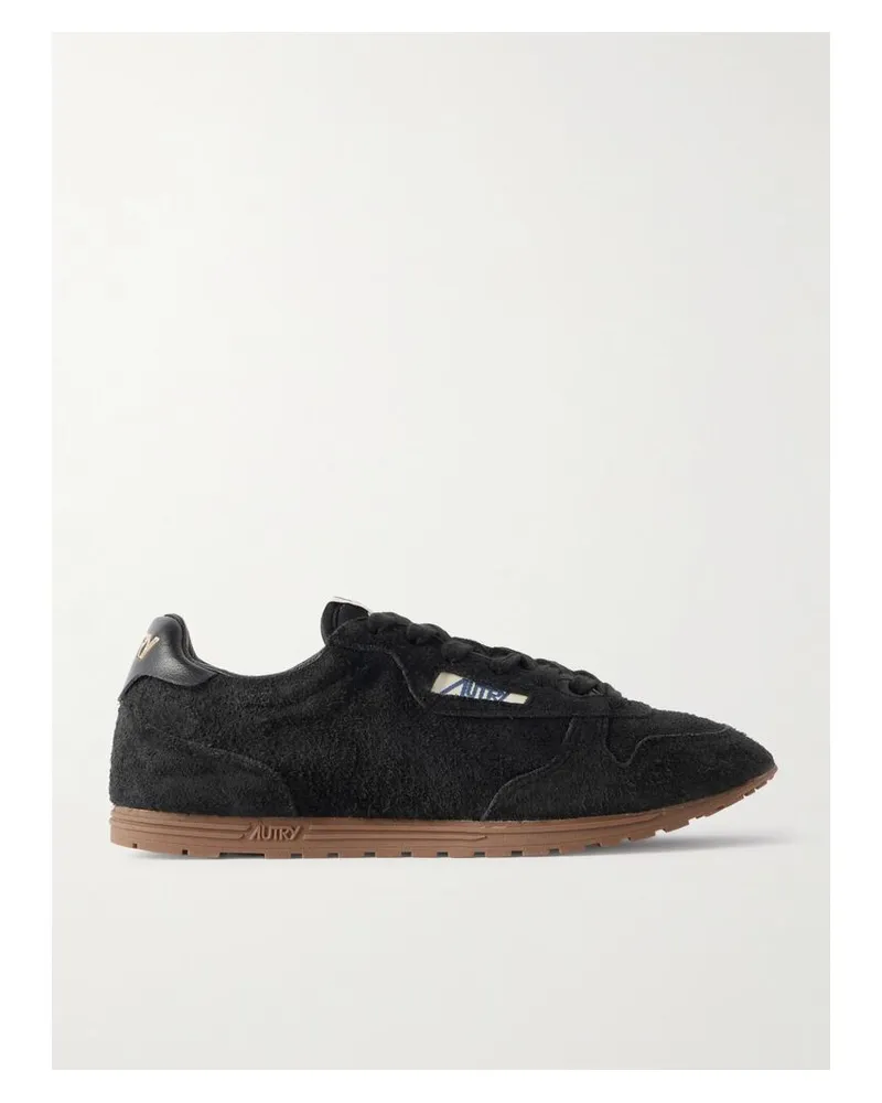 AUTRY Windspin Sneakers Aus Gebürstetem Veloursleder Mit Lederbesätzen Und Perforationen - Schwarz Schwarz