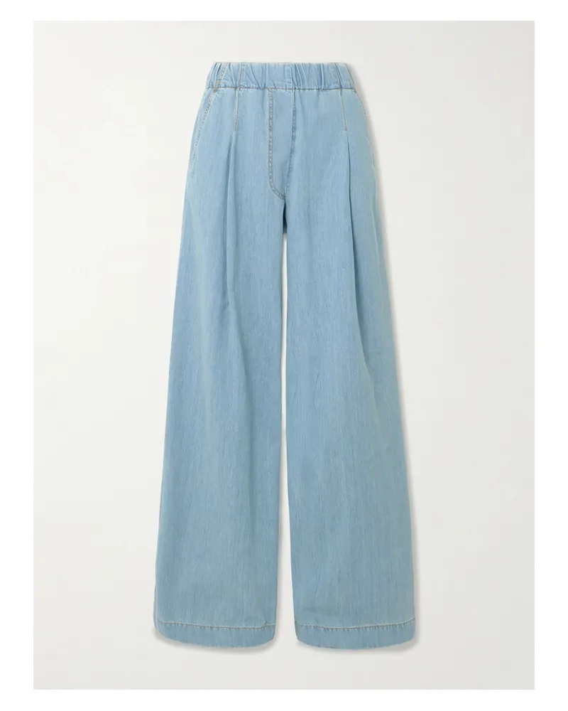 Dries van Noten Pila Jeans mit Weitem Bein Blau