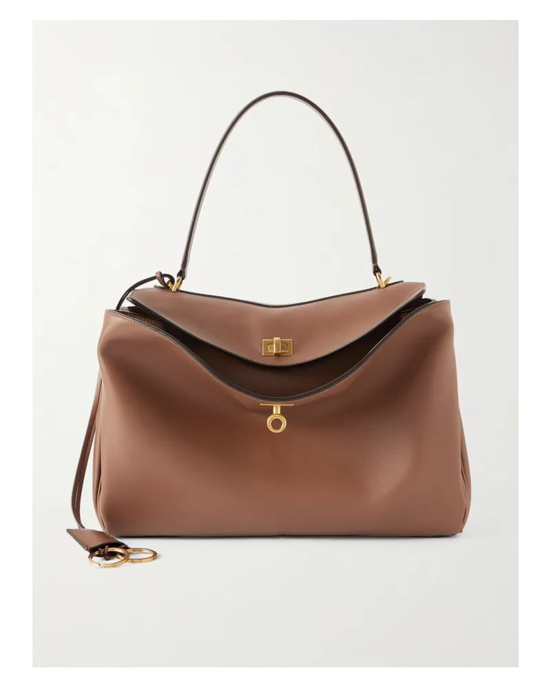 Balenciaga Rodeo Medium Leather Shoulder Bag - Brown Brown
