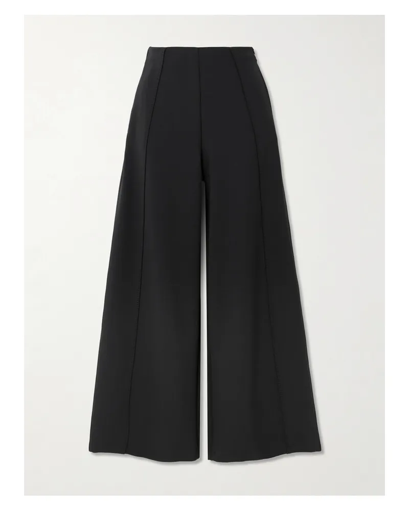 Max Mara Nigella Hose Mit Weitem Bein Aus Stretch-jersey - Schwarz Schwarz