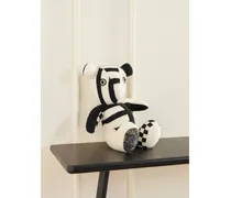 Elder Striped Cashmere Teddy Bear - Black