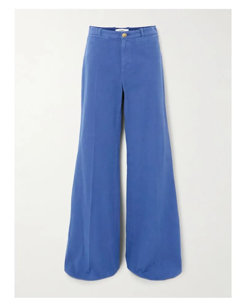 Chloé Schlaghose Aus Baumwoll-canvas - Blau Blau
