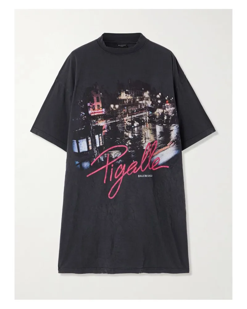 Balenciaga T-shirt Aus Baumwoll-jersey Mit Print - Schwarz Schwarz