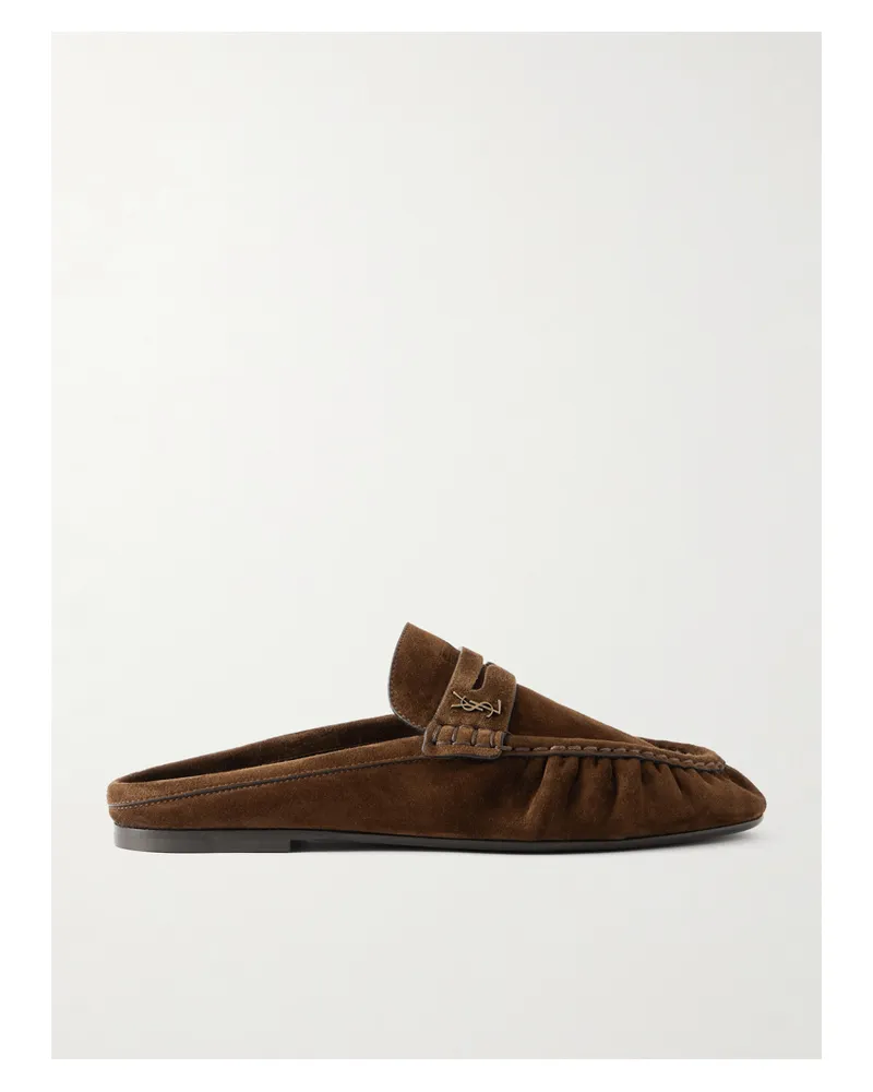 Saint Laurent Le Loafer Loafers Aus Veloursleder - Braun Braun