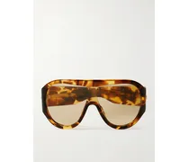 Oversized Aviator-style Tortoiseshell Acetate Sunglasses