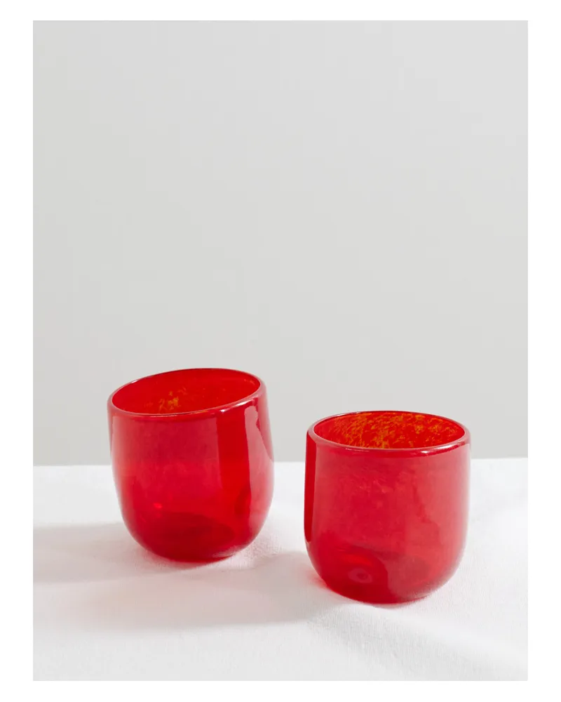 Completedworks Thaw Set Aus Zwei Bechern Aus Recyceltem Glas - Rot Rot