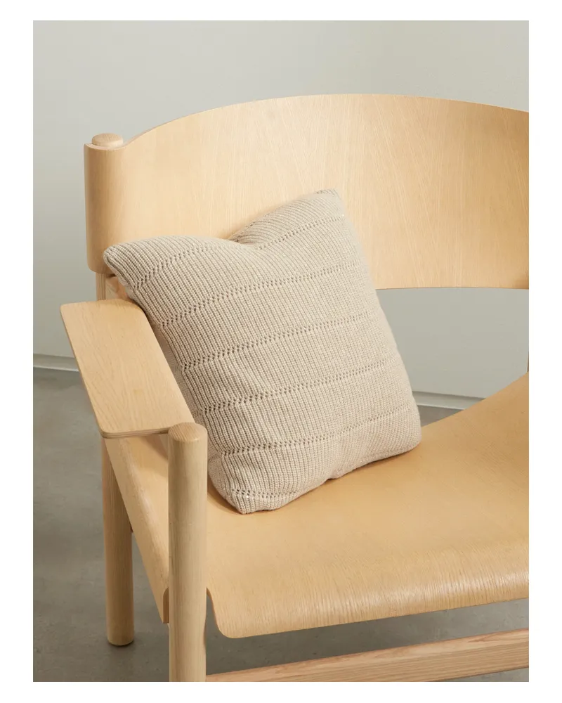 Brunello Cucinelli Kissen Aus Metallic-rippstrick Mit Pailletten - Neutral Neutral