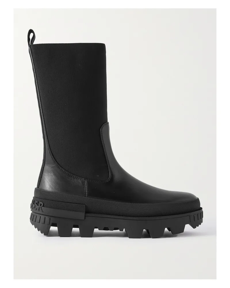 Moncler Neue Chelsea Boots Aus Leder - Schwarz Schwarz