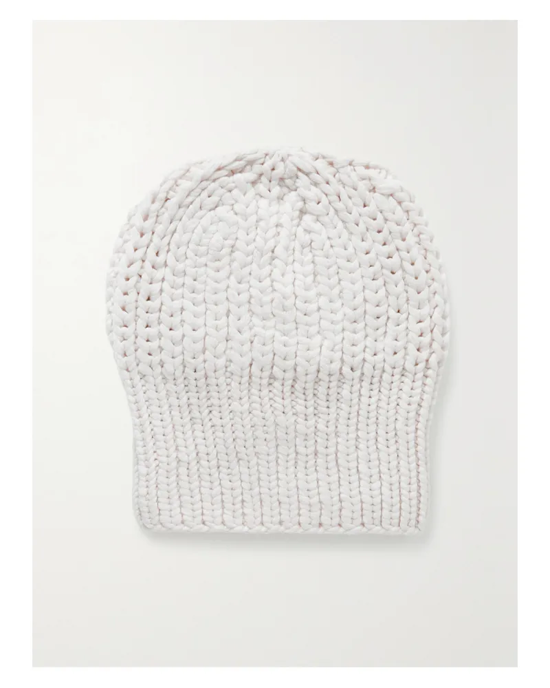 The Row Ayfer Beanie Aus Geripptem Kaschmir - Weiß Weiß