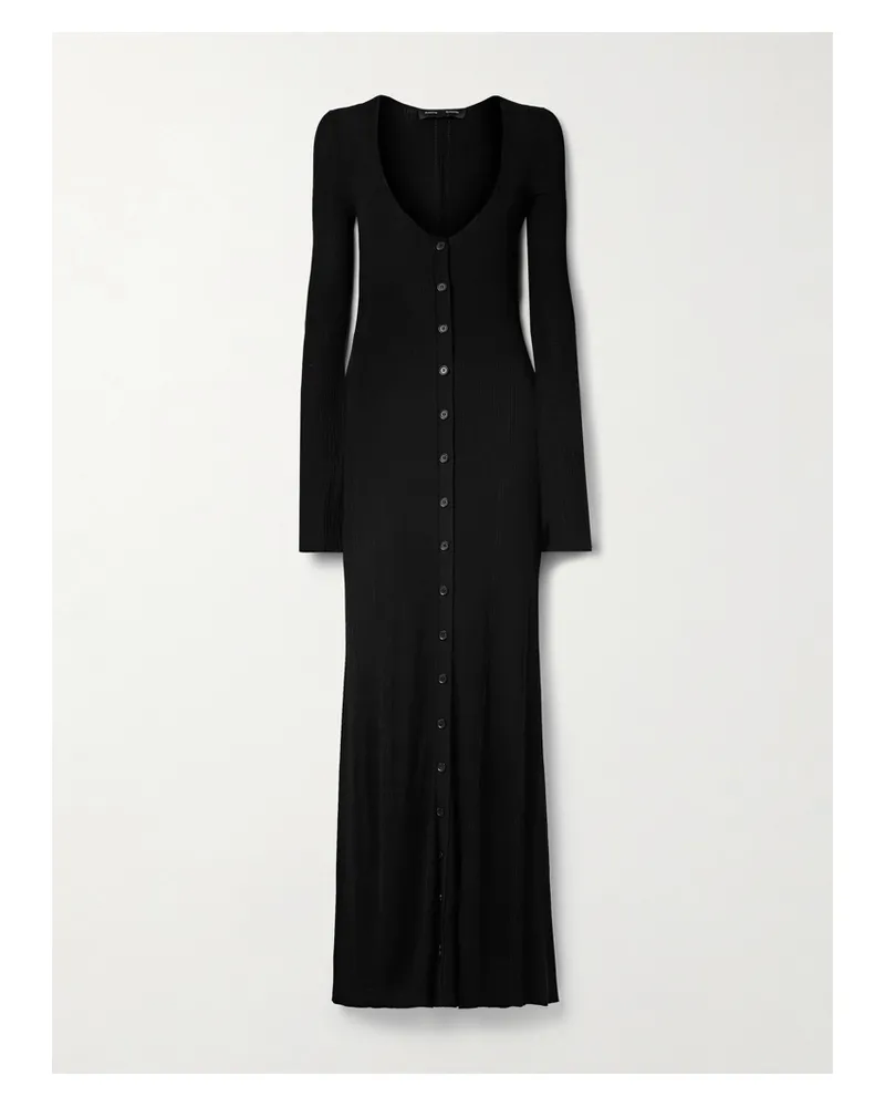 Proenza Schouler Athena Maxikleid Aus Rippstrick - Schwarz Schwarz