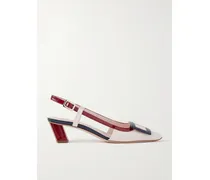 Belle Vivier 45 Slingback-pumps Aus Lackleder In Colour-block-optik - Neutral