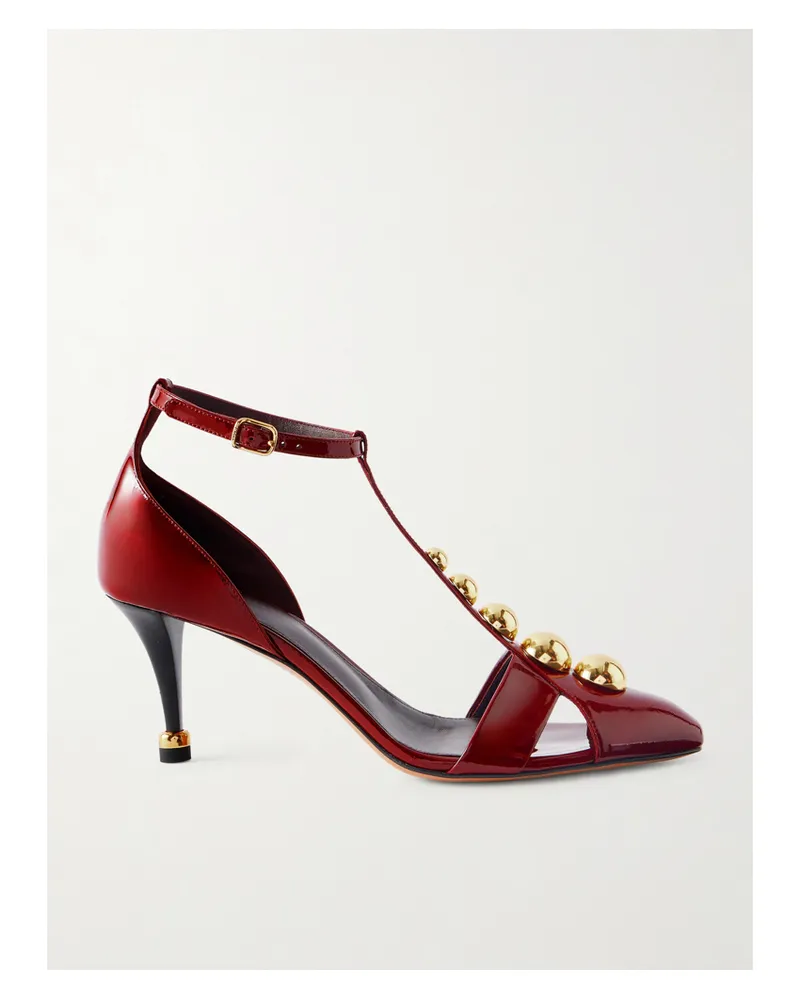 Chloé Cleiat Embellished Patent-leather Pumps - Red Red