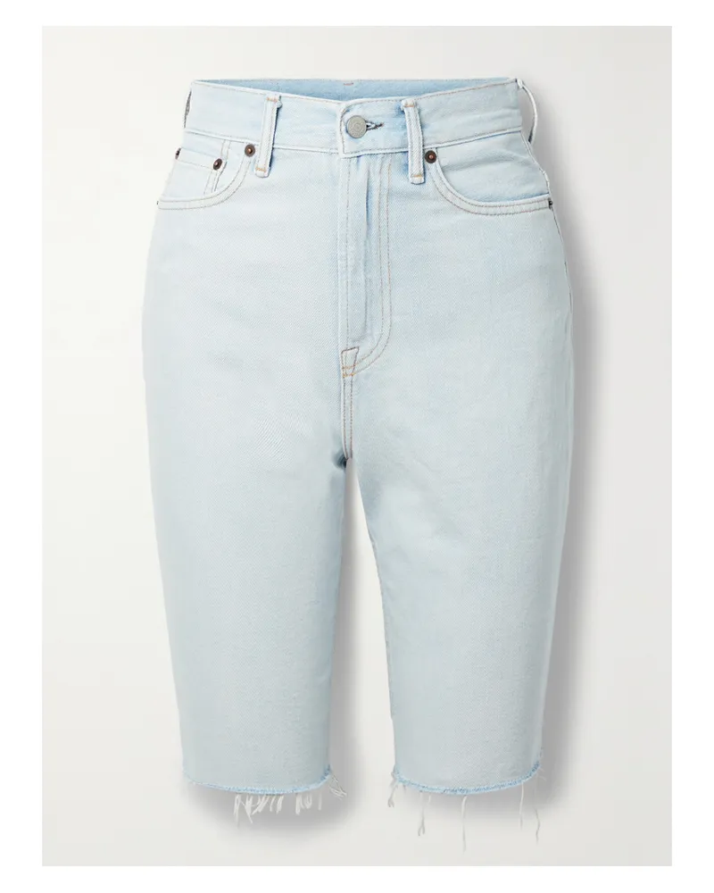 Acne Studios Jeansshorts Mit Fransen - Blau Blau