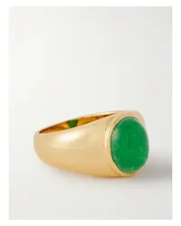 Loren Stewart Classico Ring aus Gold-vermeil mit Jade Grün