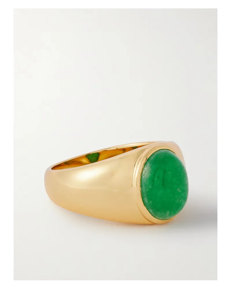 Loren Stewart Classico Ring aus Gold-vermeil mit Jade Grün