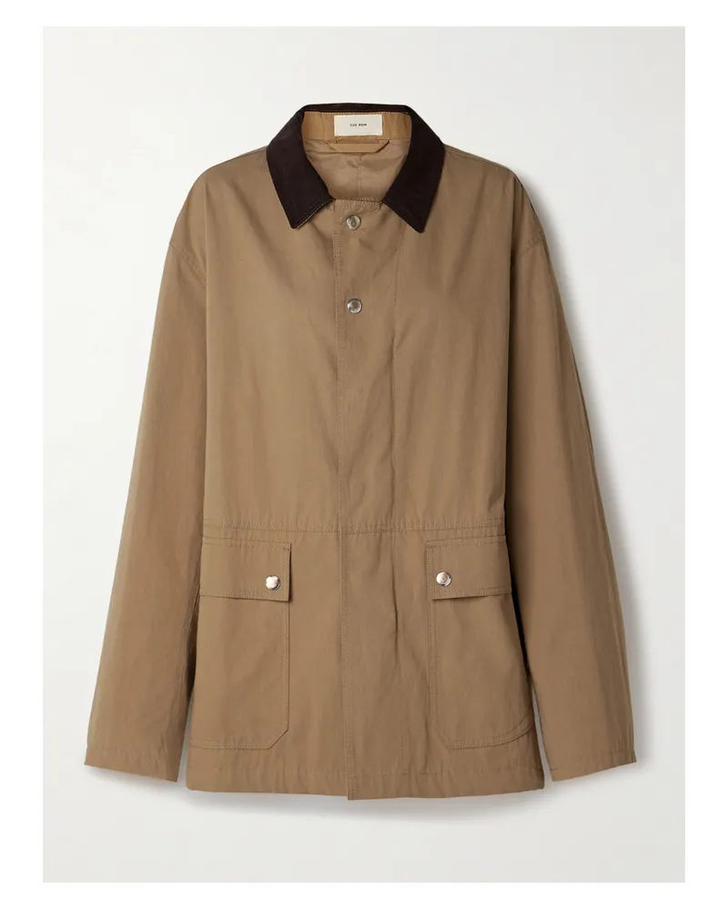 The Row Frank Corduroy-trimmed Cotton-canvas Jacket - Brown Brown