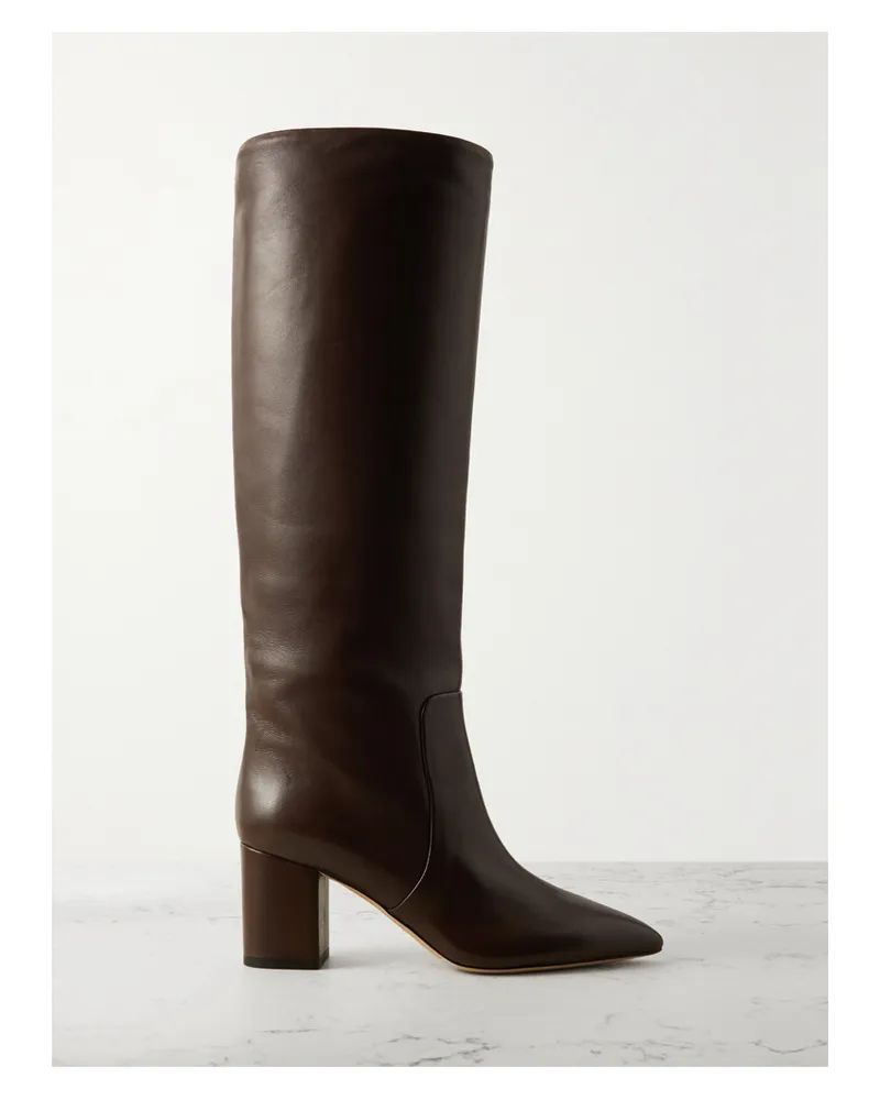 Paris Texas Anja Leather Knee Boots - Brown Brown