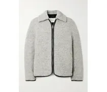 Wattierte Jacke Aus Einer Wollmischung - Grau