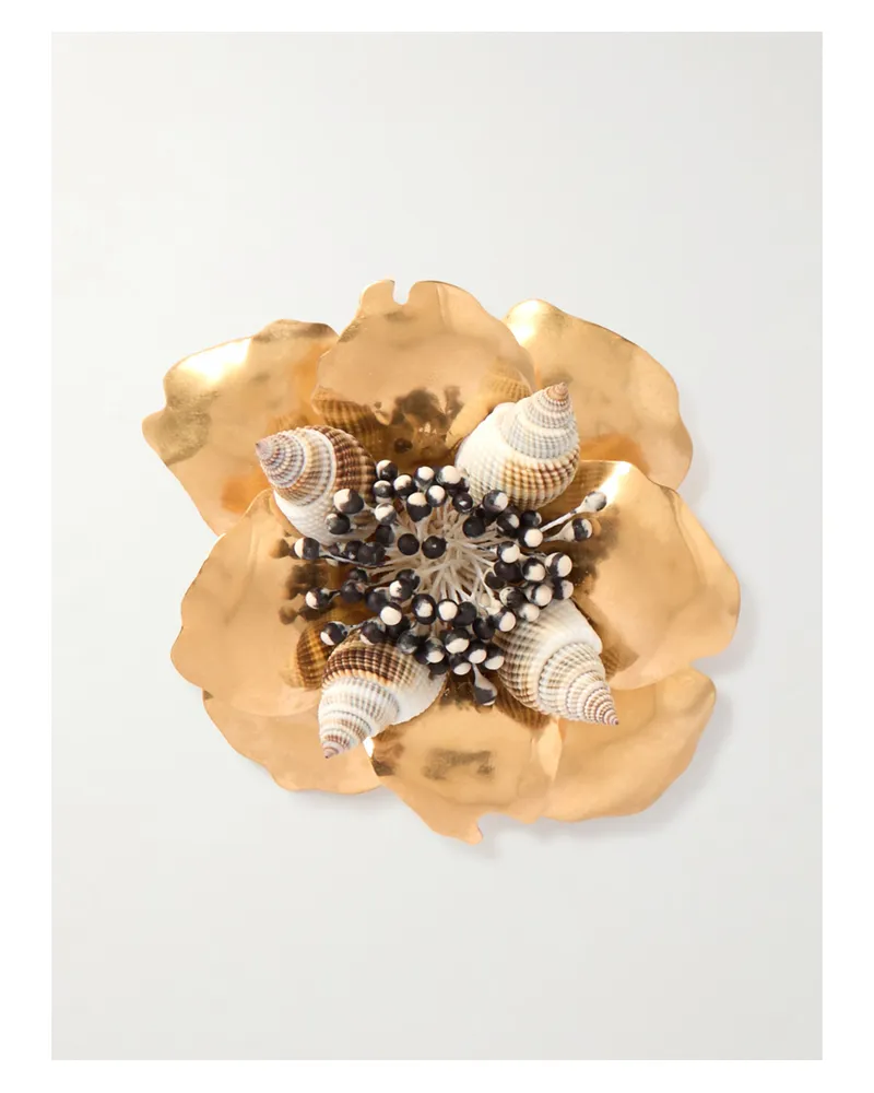 Valentino Garavani Jardin Aquatique Goldfarbene Brosche Mit Verzierungen - Metallic Metallic