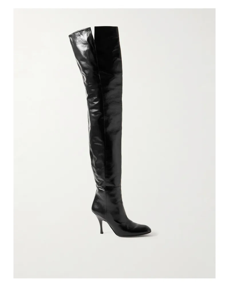 KHAITE Colt Leather Over-the-knee Boots - Black Black