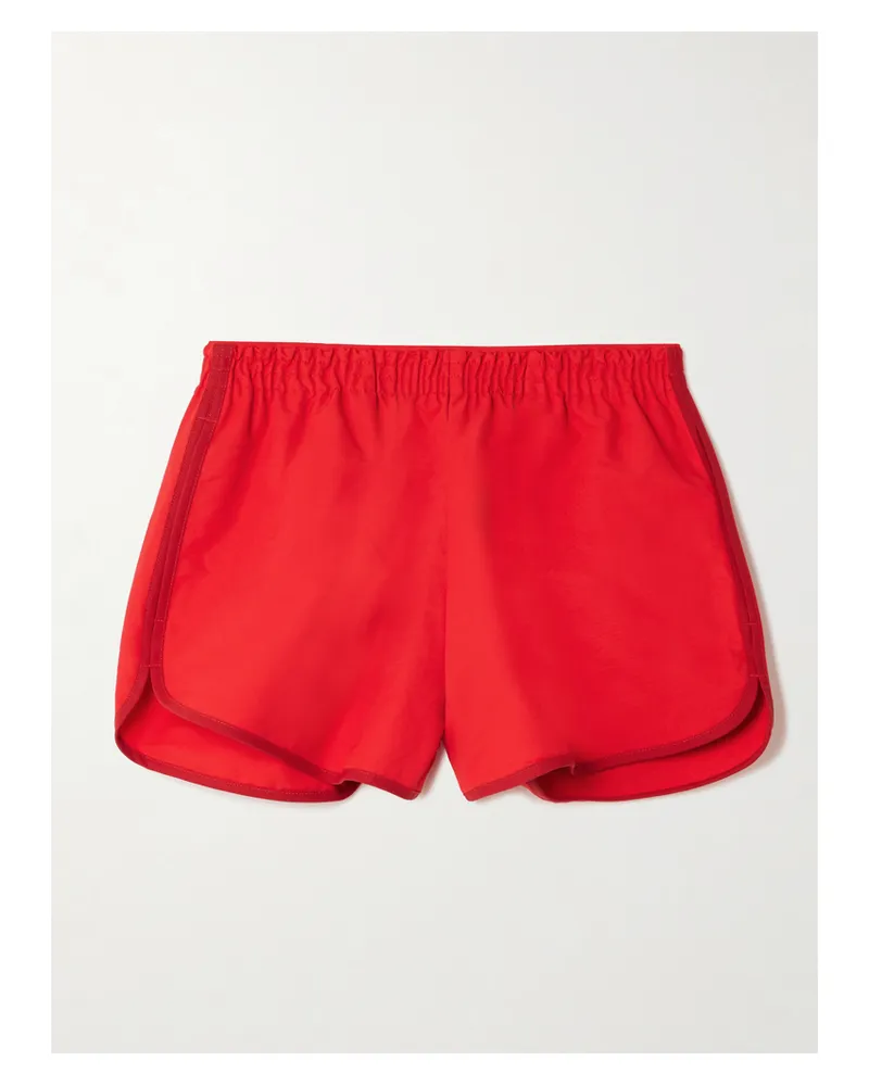 STAUD Anchor Shorts Aus Einer Baumwollmischung Mit Paspeln - Rot Rot