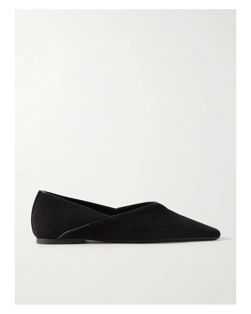 Totême The Everyday Ballerinas Aus Veloursleder - Schwarz Schwarz