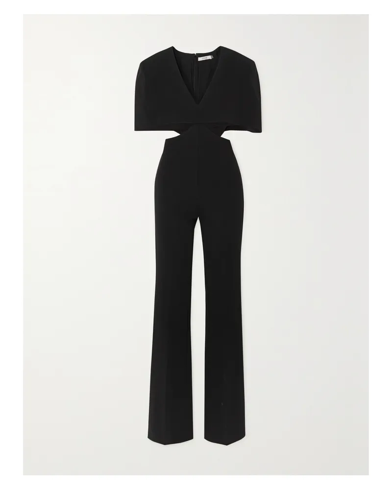 ET OCHS Conner Jumpsuit Aus Stretch-cady Mit Cut-outs Und Cape-effekt - Schwarz Schwarz