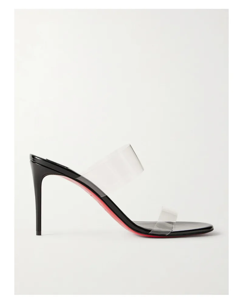 Christian Louboutin Just Nothing 85 Pvc And Patent-leather Mules - Black Black