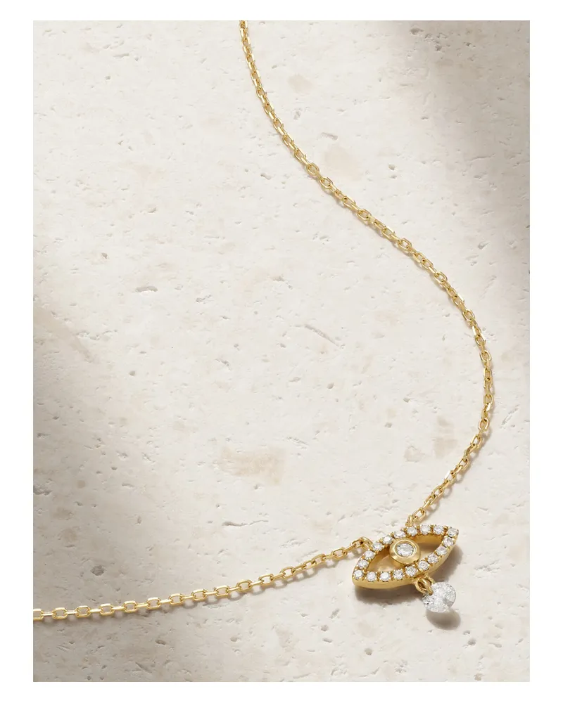 PERSEE Evil Eye Kette Aus 18 Karat Gold Mit Diamanten Gold