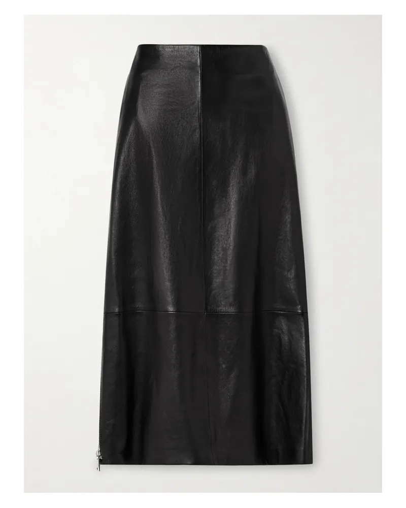 Brandon Maxwell The Avery Midirock Aus Leder - Schwarz Schwarz