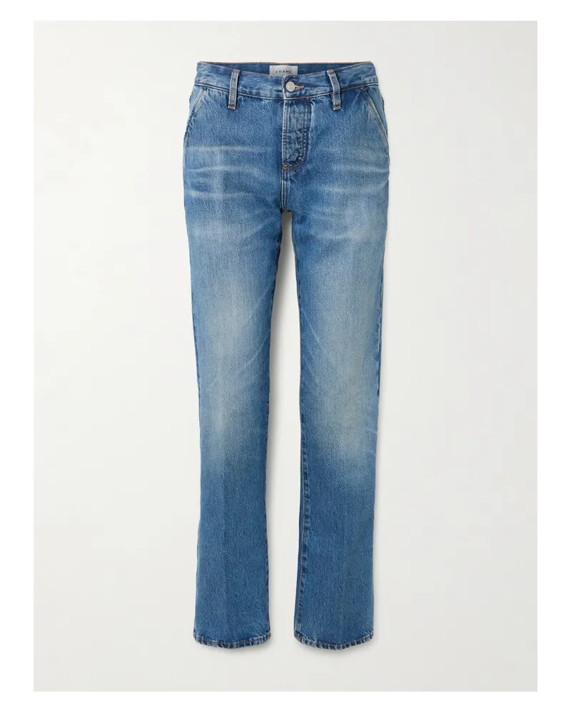 Frame Denim The Drop Mid-rise Straight-leg Jeans - Blue Blue