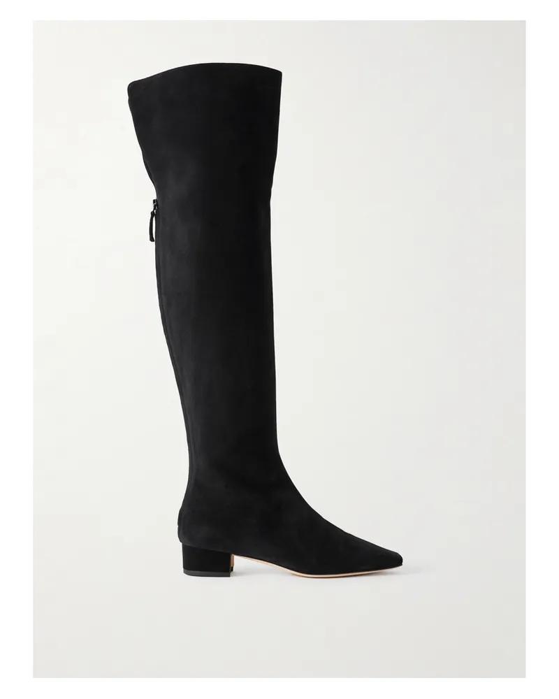Manolo Blahnik Gore 30 Suede Over-the-knee Boots - Black Black