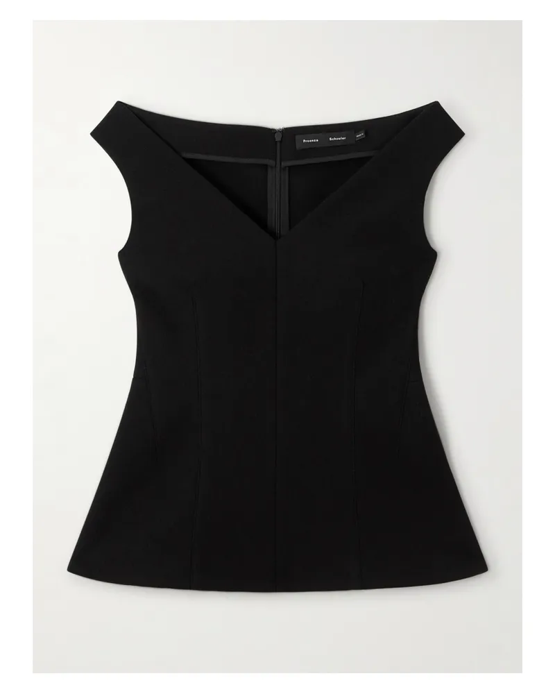 Proenza Schouler Mariam Scuba Top - Black Black
