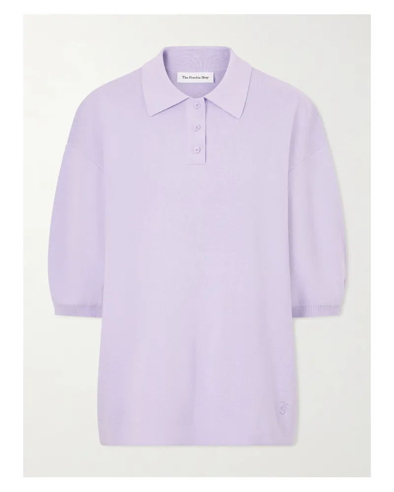 FRANKIE Shop Nola Knitted Cotton Polo Shirt - Purple Purple