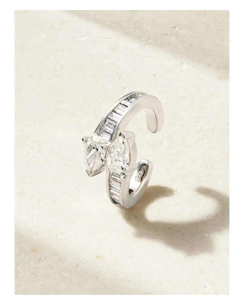 ANITA KO Saturn Ear Cuff Aus 18 Karat Weißgold Mit Diamanten - Silber Silber