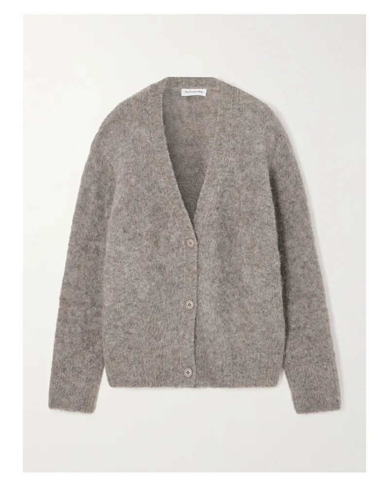 FRANKIE Shop Elland Cardigan Aus Einer Gebürsteten Alpakawollmischung - Grau Grau