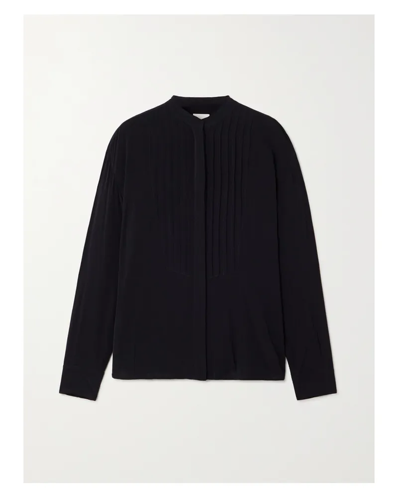 Isabel Marant Amel Bluse Aus Crêpe De Chine Mit Falten - Schwarz Schwarz