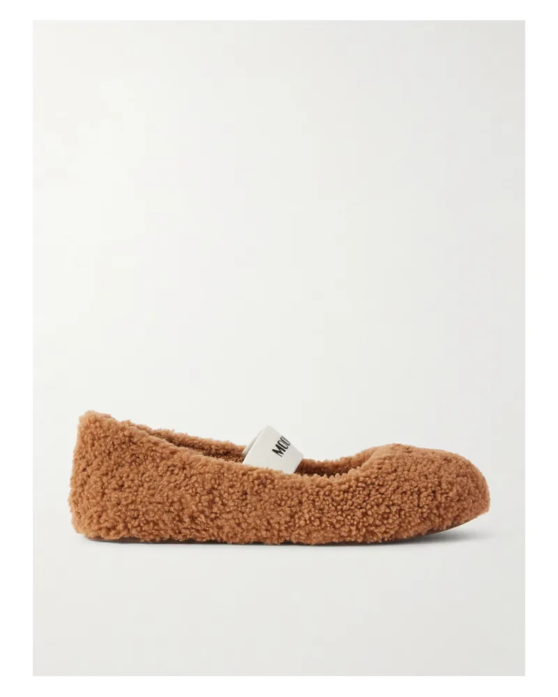 Moon Boot Shearling Ballet Flats - Brown Brown