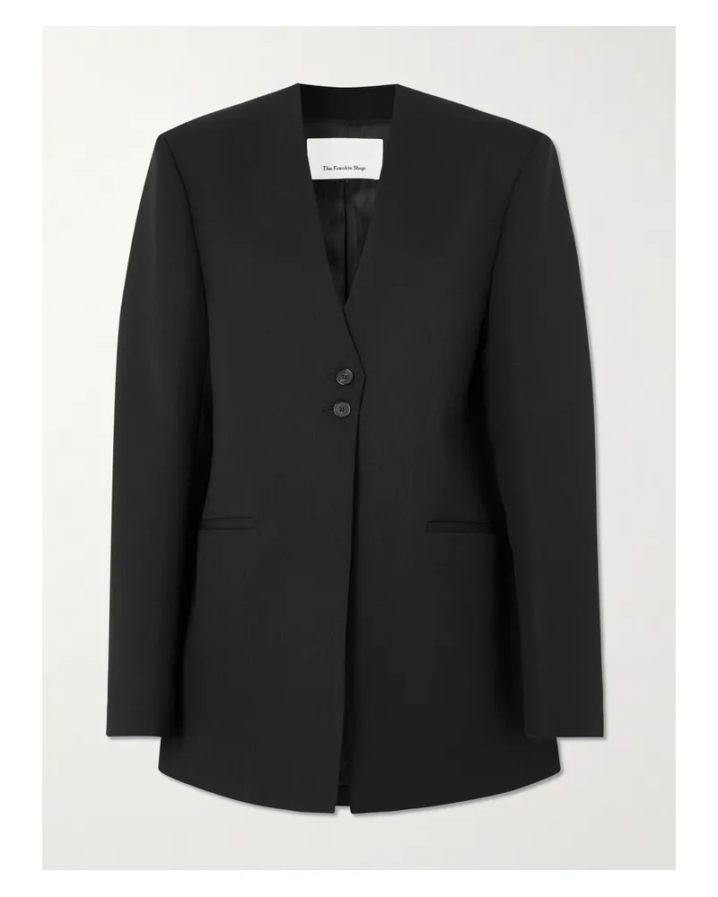 FRANKIE Shop Winsen Oversized Woven Blazer - Black Black