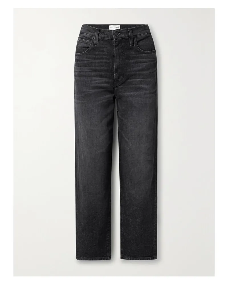 SLVRLAKE Net Sustain London Verkürzte, Hoch Sitzende Jeans Mit Geradem Bein Aus Bio-denim - Schwarz Schwarz