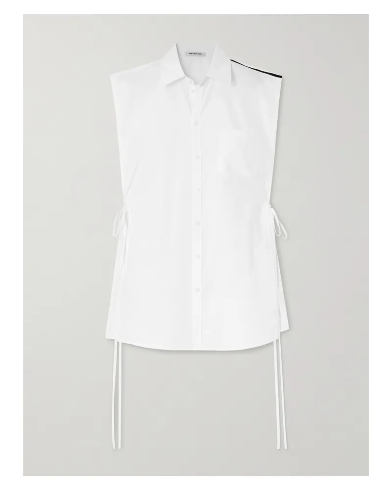 Peter Do Peter Bluse Aus Baumwollpopeline Zum Binden - Weiß Weiß