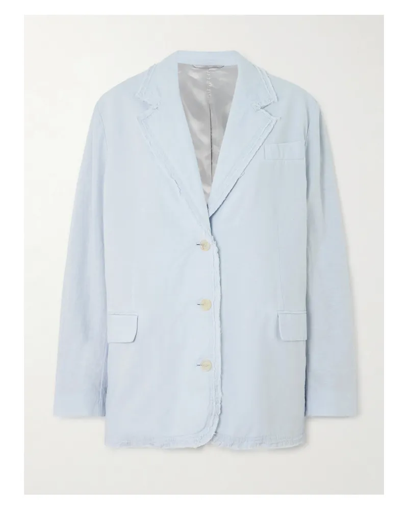 Acne Studios Oversized-blazer aus einer Baumwoll-leinenmischung Blau