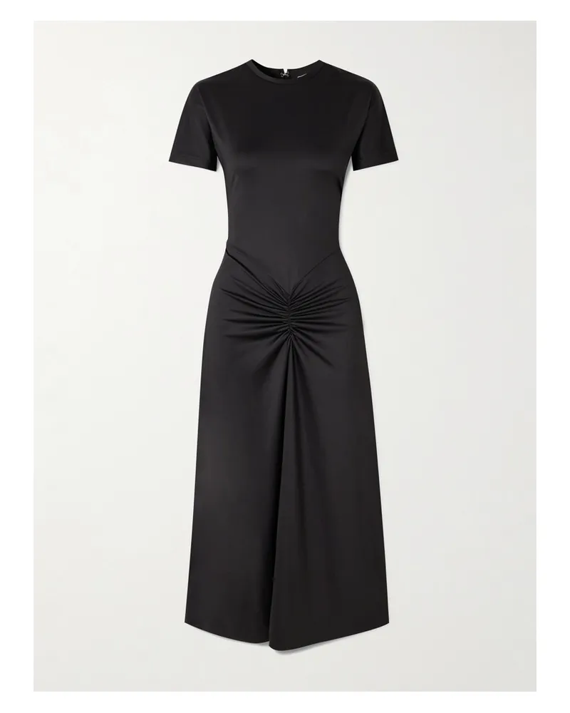 Victoria Beckham Midikleid Aus Glänzendem Jersey Mit Raffungen - Schwarz Schwarz