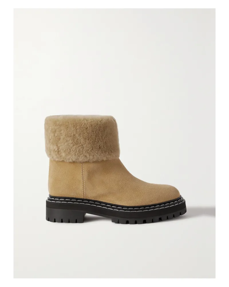Proenza Schouler Stiefel Aus Veloursleder Mit Shearling-futter - Neutral Neutral