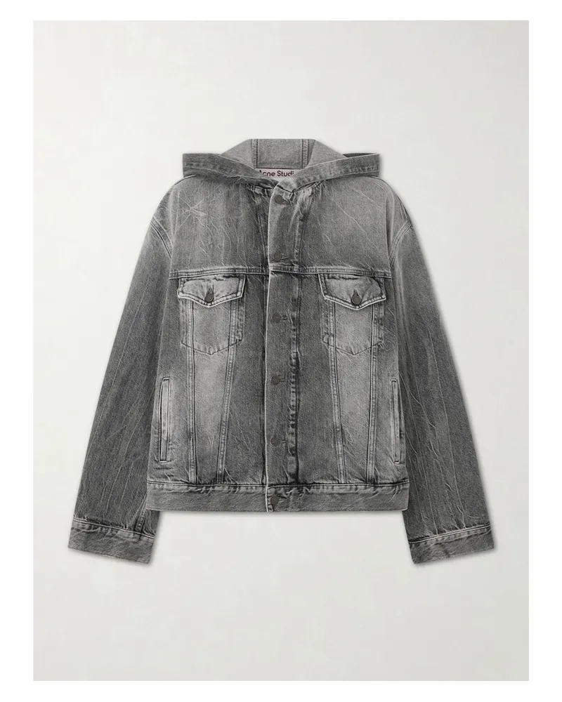 Acne Studios Hooded Denim Jacket - Black Black