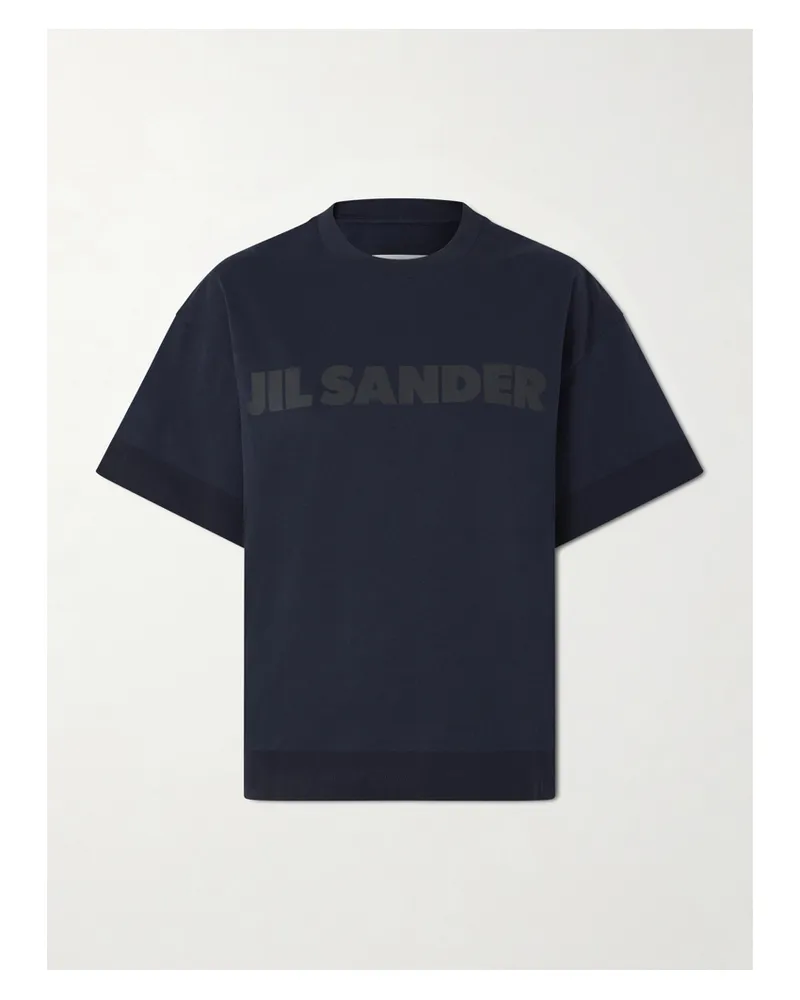 Jil Sander T-shirt Aus Baumwoll-jersey Mit Print - Blau Blau