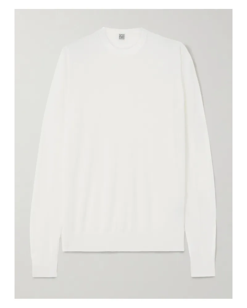 Totême Garderob Wool And Silk-blend Sweater - Neutrals Neutrals