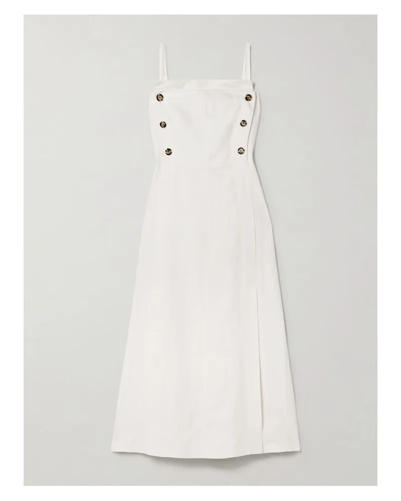 Proenza Schouler Candice Doppelreihiges Maxikleid Aus Popeline - Wollweiß Wollweiß