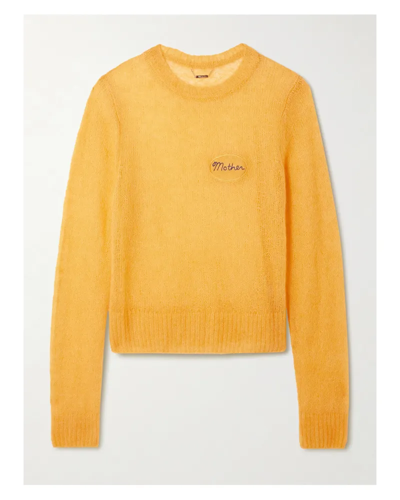 Mother Pullover Aus Einer Alpakawollmischung In Lochstrick Mit Stickerei - Gelb Gelb
